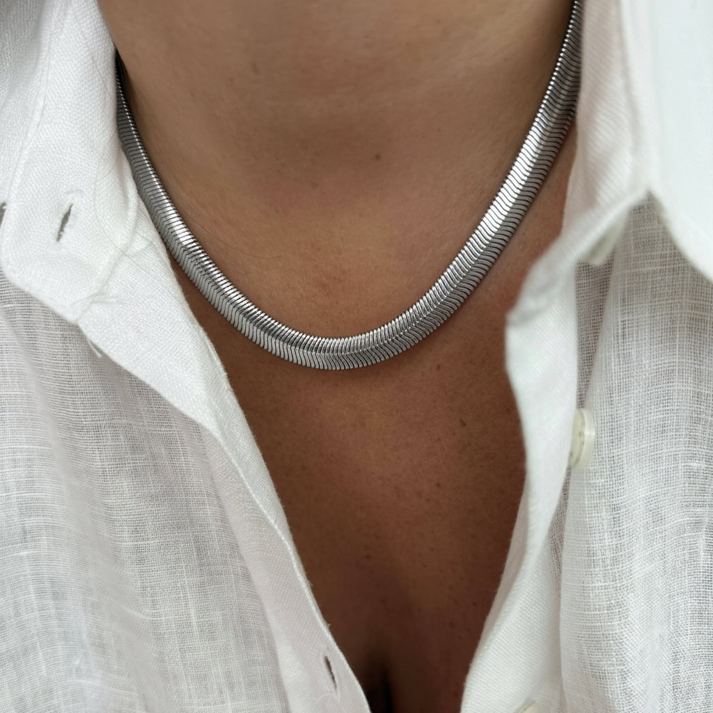 Collier Nyx — Collier Serpent en Acier Inoxydable