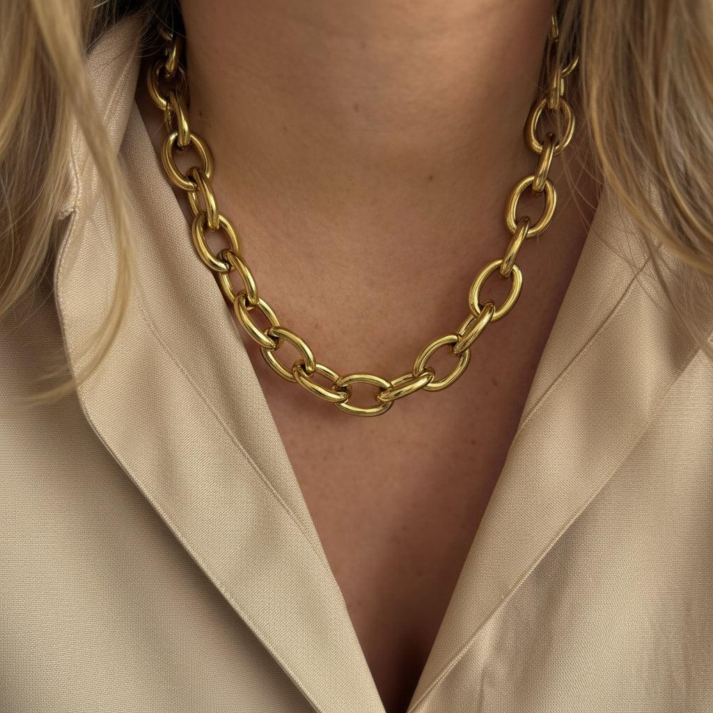 Chaîne Sélène – Collier Maille Épaisse en Acier Inoxydable