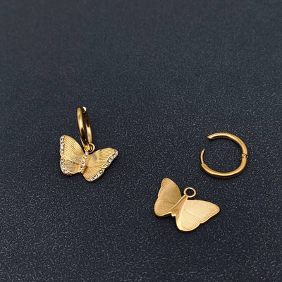 Boucles d'oreilles Papillon incrustée en zircone cubique