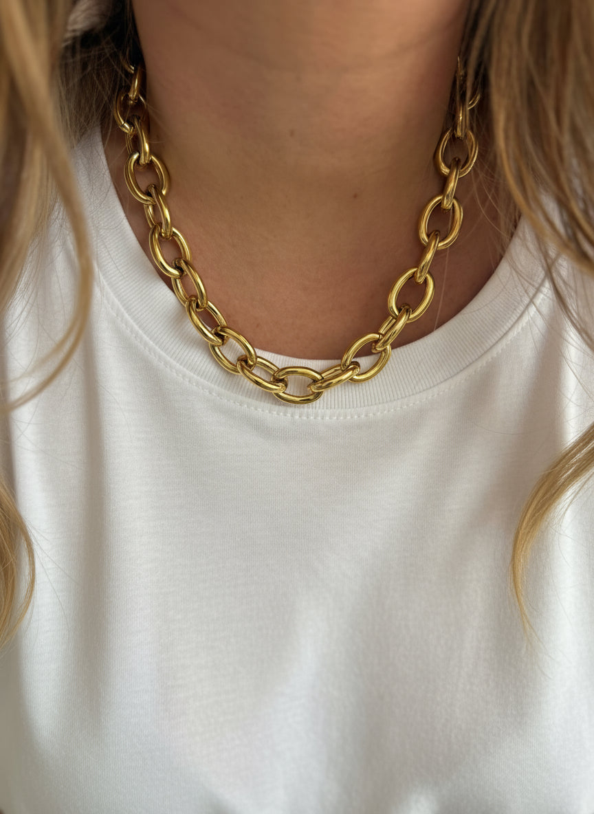 Chaîne Sélène – Collier Maille Épaisse en Acier Inoxydable