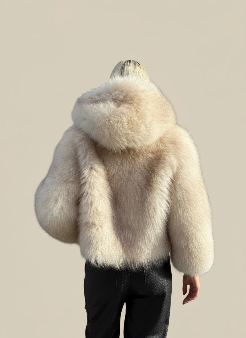 Petit Manteau en Fausse Fourrure Ombré