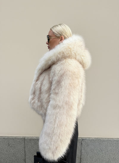 Petit Manteau en Fausse Fourrure Ombré