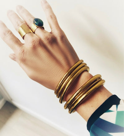 Bracelets Jonc bouddhistes doré avec mantra