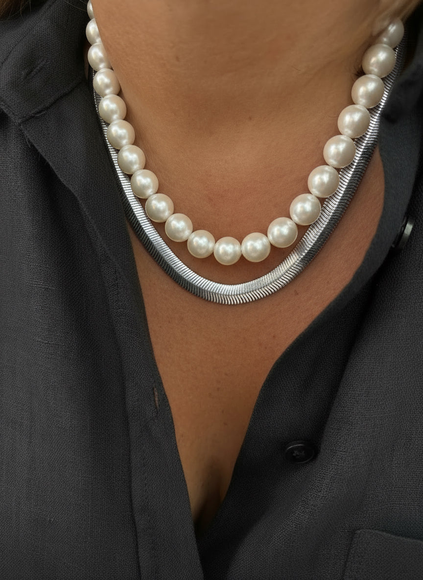 Collier Nyx — Collier Serpent en Acier Inoxydable