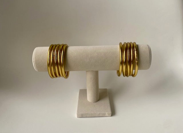 Bracelets Jonc bouddhistes doré avec mantra